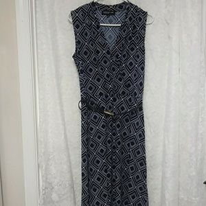 Jones new York blue and white dress